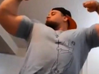 Horny Beefy Muscle Boy Almost Caught Jerking Off