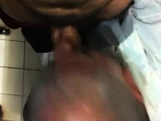 Old man get fuck in toilet nice Mouth cum